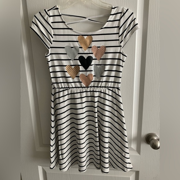 Epic Threads Other - White with black stripes heart dress size XL